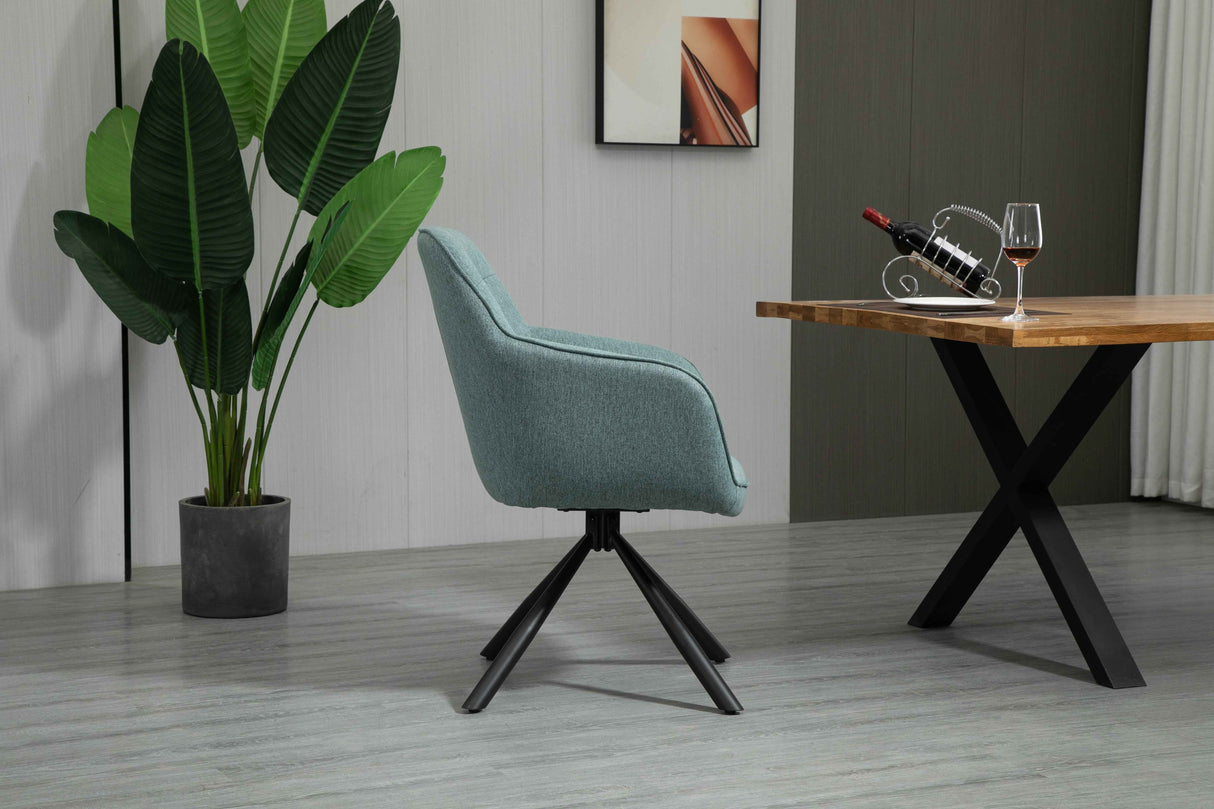 SIAN Armlehnstuhl 180° drehbar, Türkis- 63x61x88