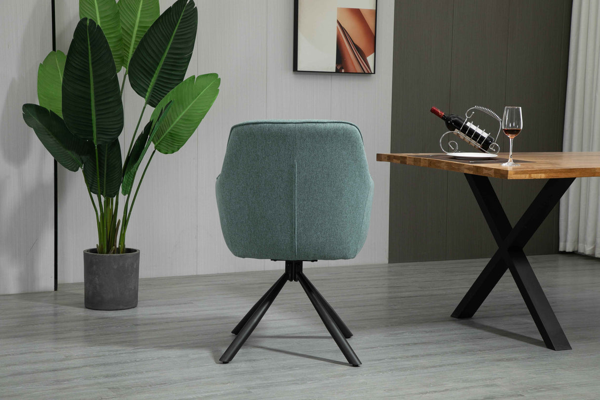 SIAN Armlehnstuhl 180° drehbar, Türkis- 63x61x88