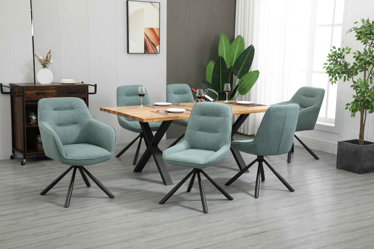 SIAN Armlehnstuhl 180° drehbar, Türkis- 63x61x88