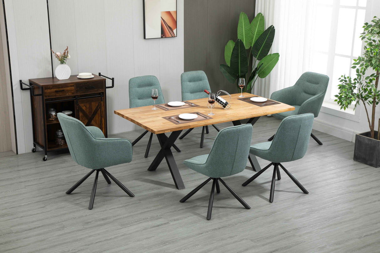 SIAN Armlehnstuhl 180° drehbar, Türkis- 63x61x88