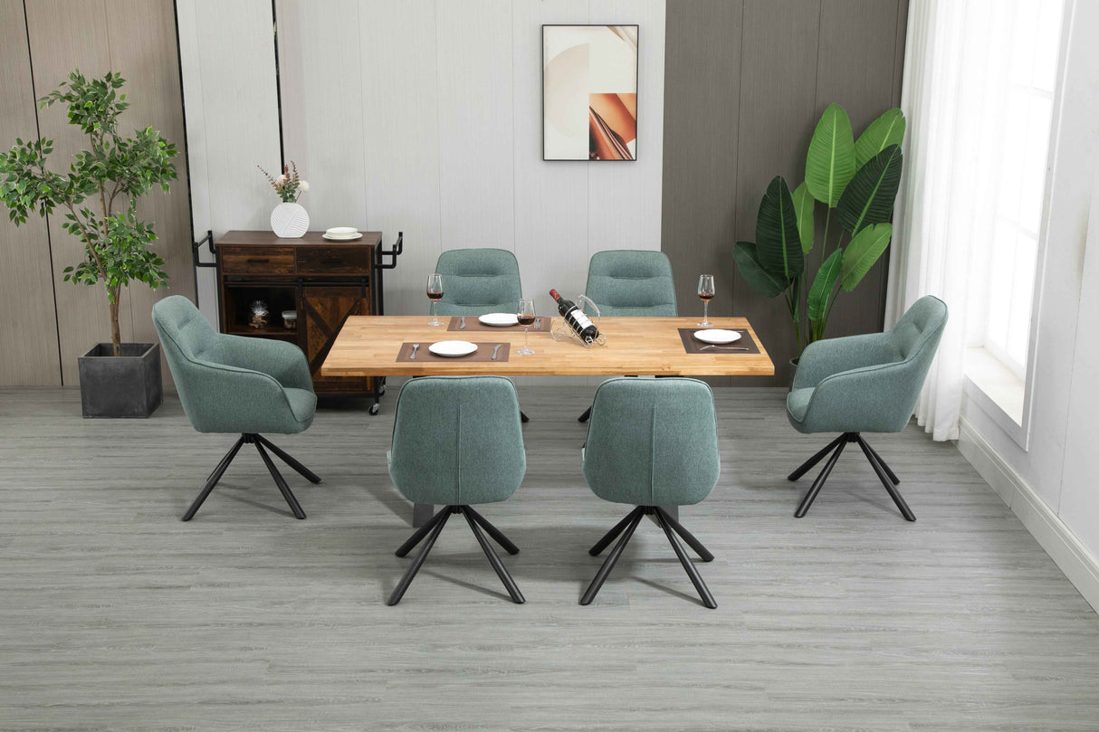 SIAN Armlehnstuhl 180° drehbar, Türkis- 63x61x88