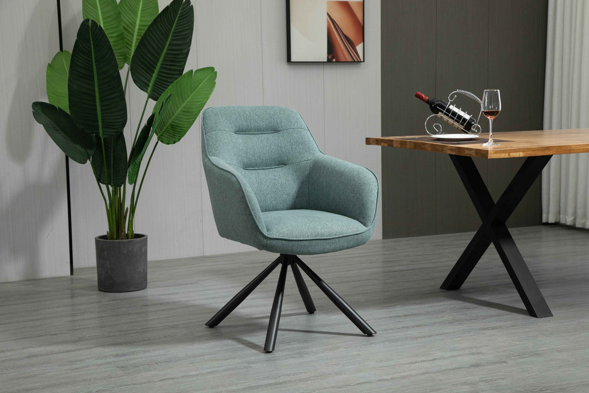 SIAN Armlehnstuhl 180° drehbar, Türkis- 63x61x88