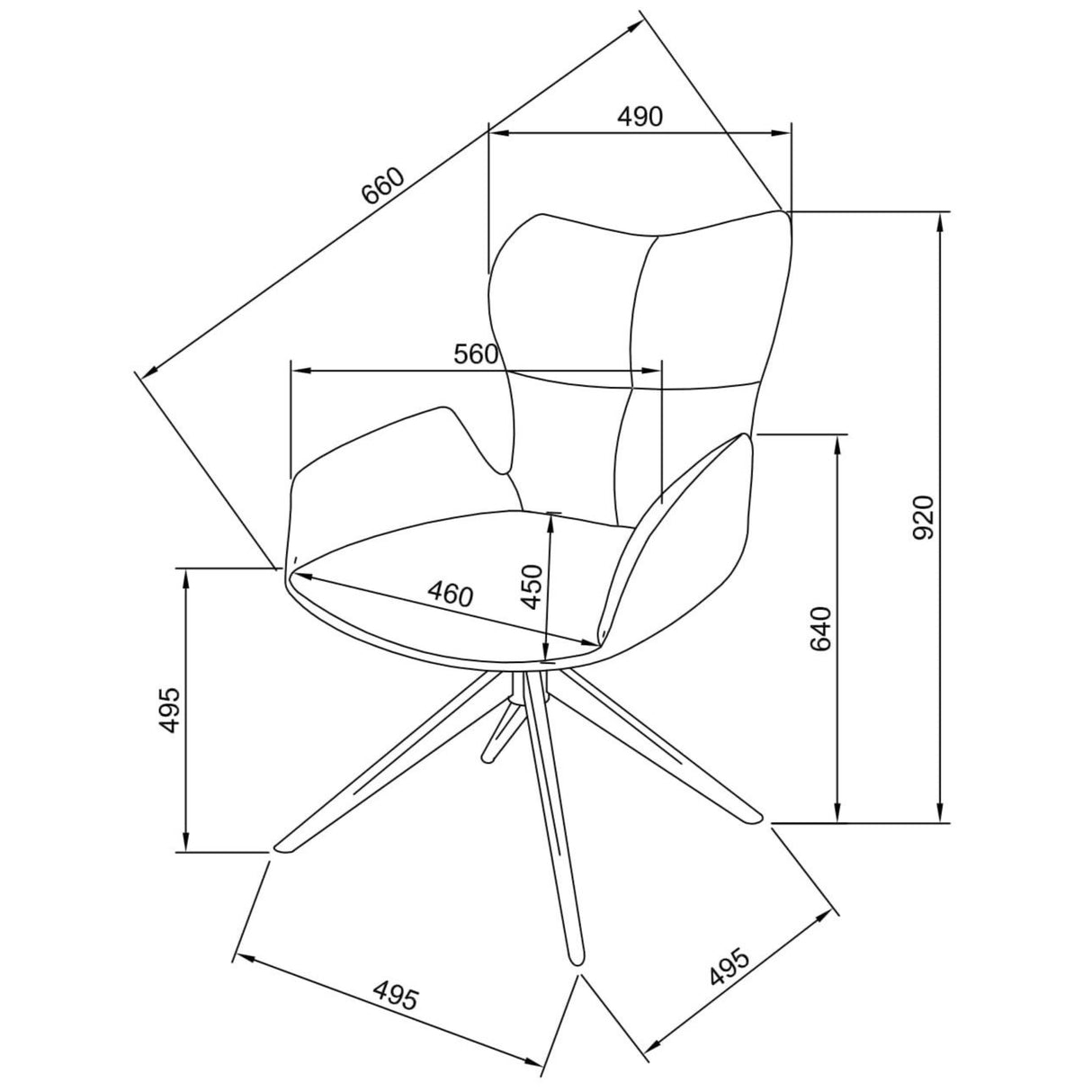 Stuhl Tiago Dreh- Stuhl Grau mit 360°-Funktion