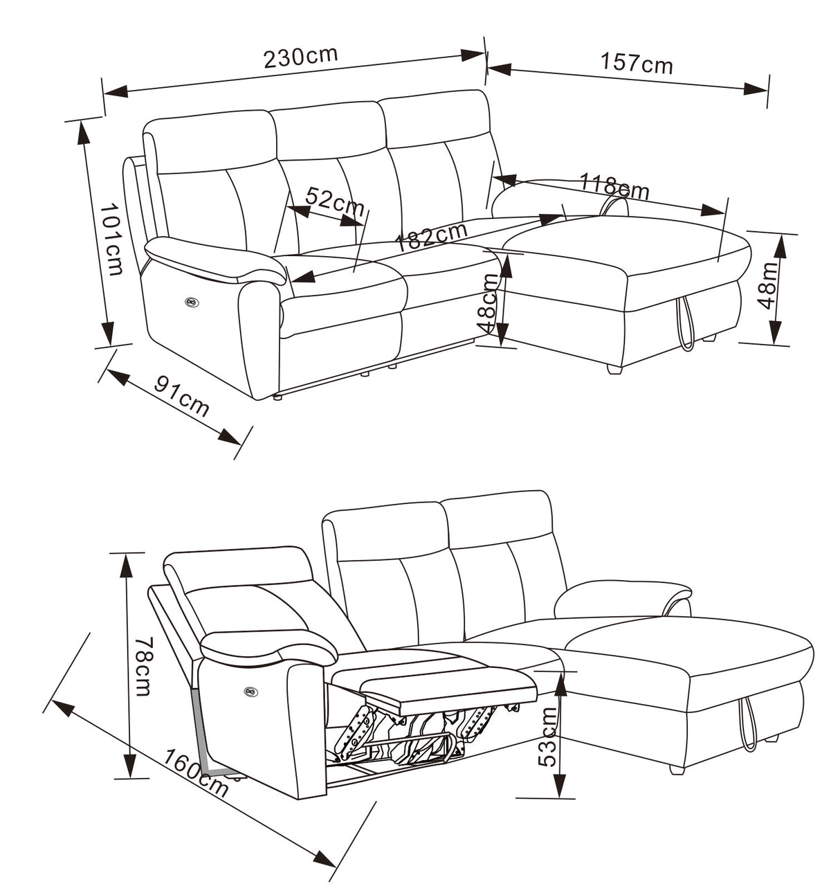 Savino Ecksofa Liegefunktion +Stauraum
