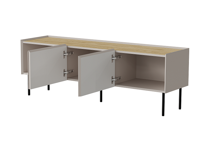 TV-Möbel VELINO 200×52×40 cm – Olive matt & Eiche