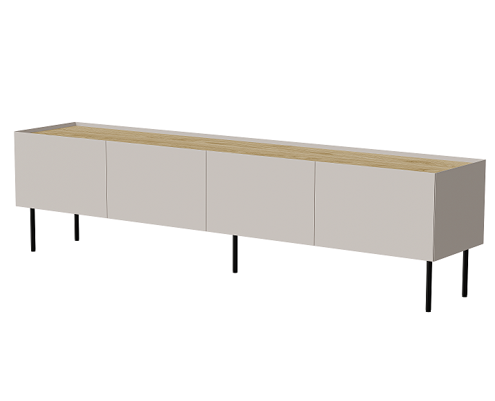 TV-Möbel VELINO 200×52×40 cm – Olive matt & Eiche