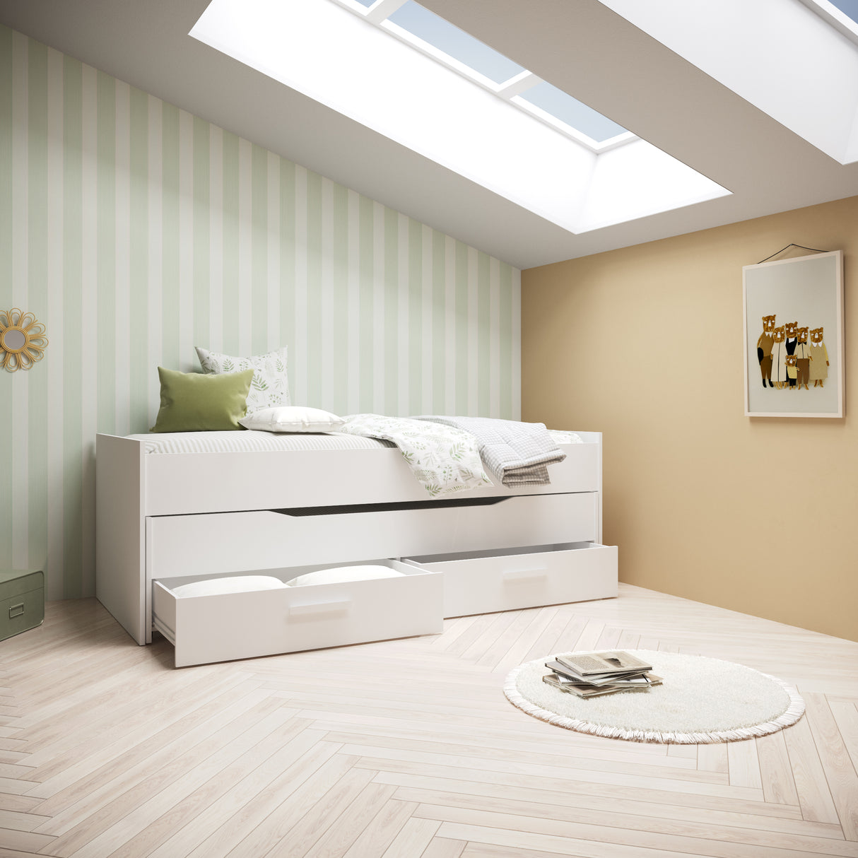 Klappbett Prime weiss 90/180 x 200 cm