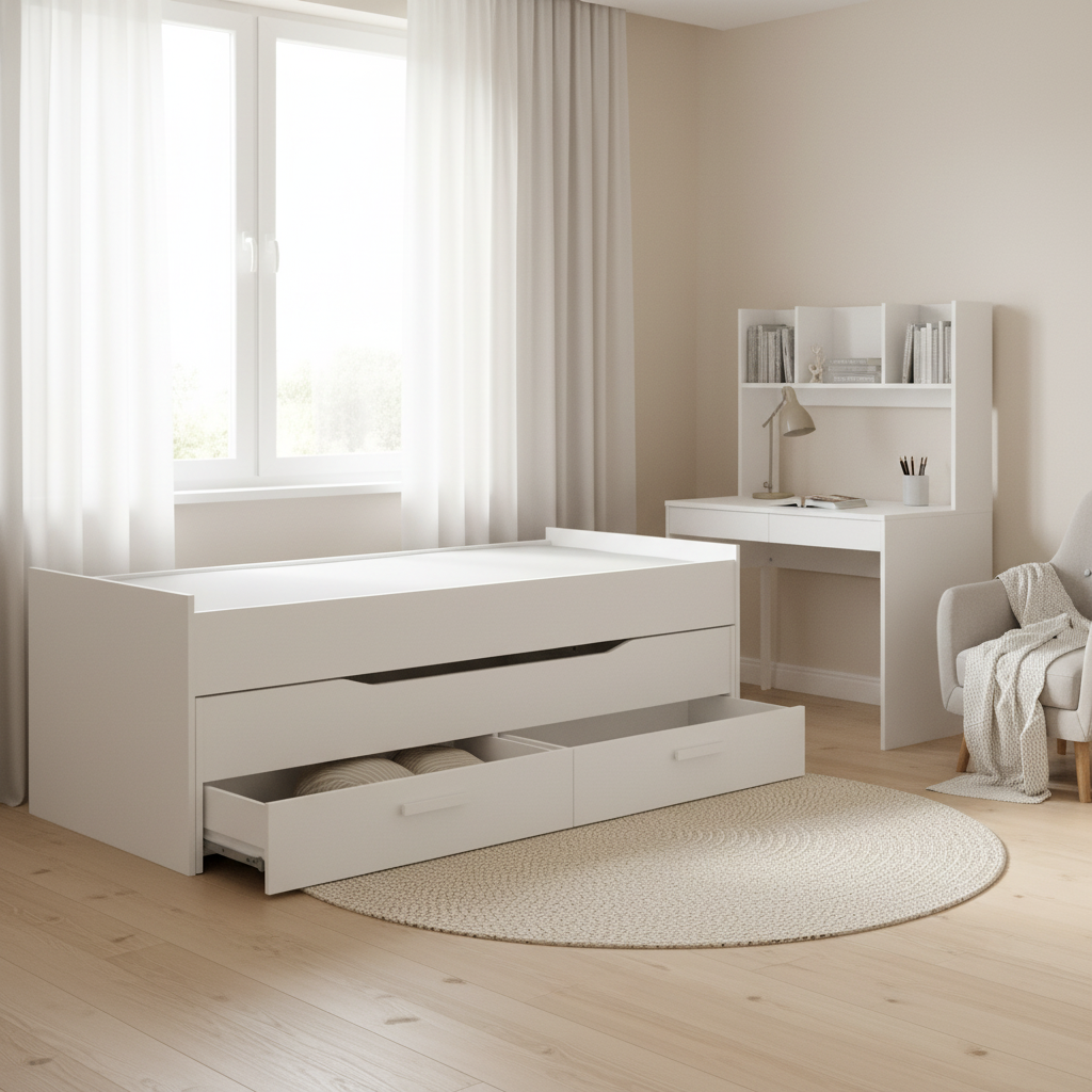 Klappbett Prime weiss 90/180 x 200 cm