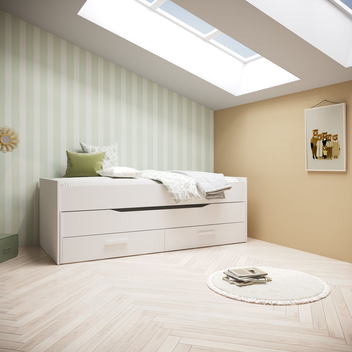 Klappbett Prime weiss 90/180 x 200 cm