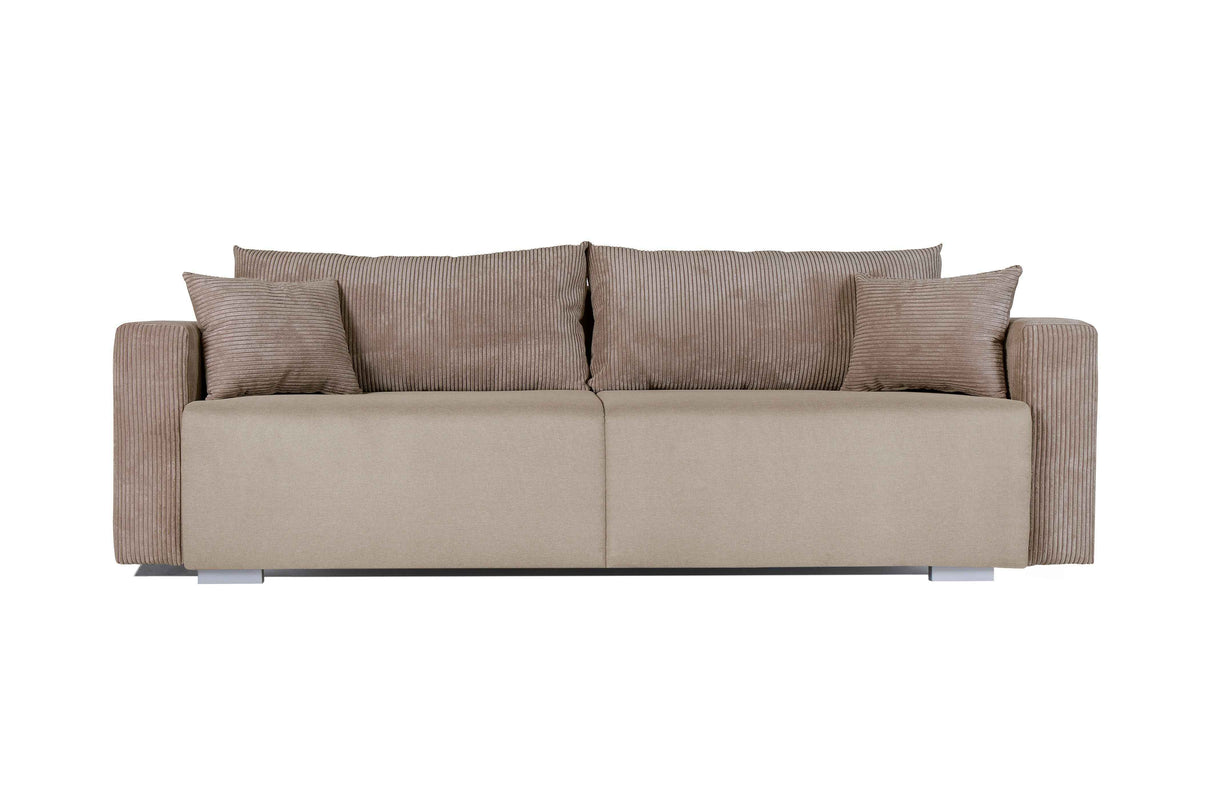 Tron Vita Sofa mit Bettauszug - rosa 245x94x76 cm