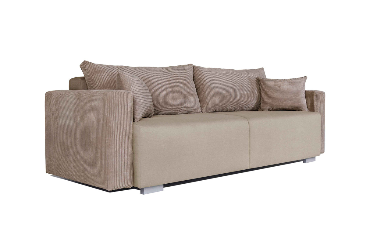 Tron Vita Sofa mit Bettauszug - Braun 245x94x76 cm