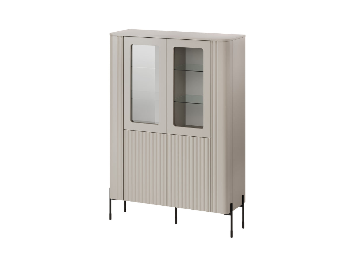 Vitrine SOLIS 110×60×40cm – Kaschmir / beige Matt