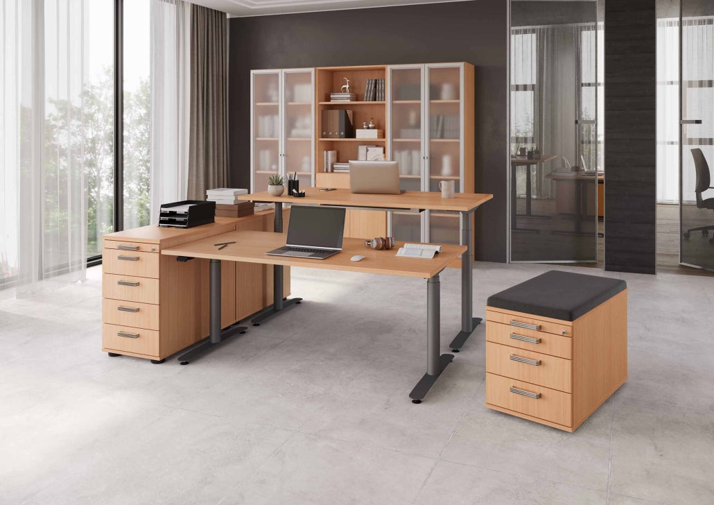 Schreibtisch XB12 120 x 80 cm –Buche Graphit Blue Line