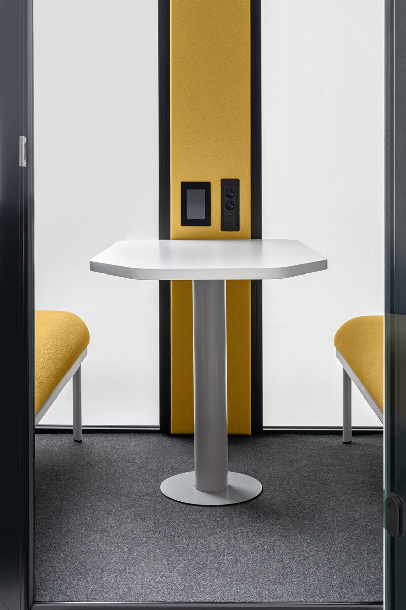 Coda - 4-Personen Akustikkabine Weiss / Gelb Blue Line