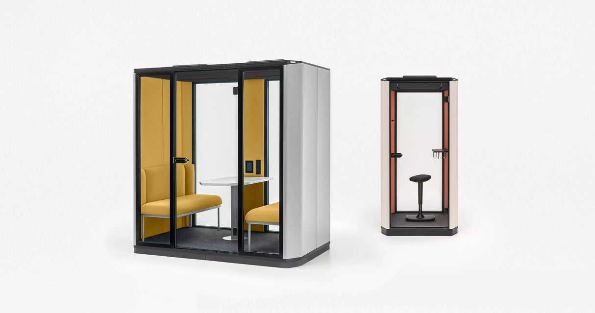 Coda - 4-Personen Akustikkabine Weiss / Gelb Blue Line