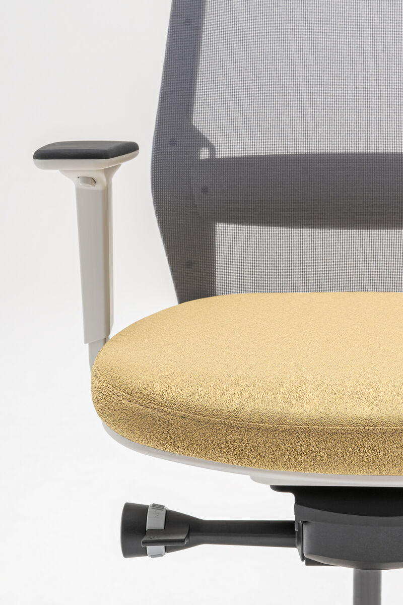 EVO2 Bürostuhl grau Basis /gelb Armlehnen - Prime Möbel