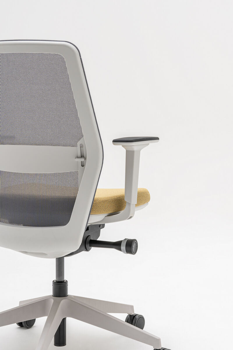 EVO2 Bürostuhl grau Basis /gelb Armlehnen - Prime Möbel