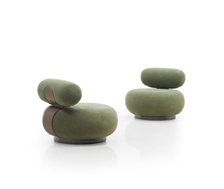 Wohn-Sofa-Set Milano Eleganza +2 Hockern Italy Desgin