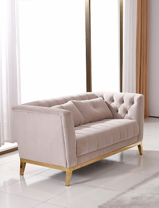 Born Samt Chesterfield Wohn-Sofa-Set Italy Desgin