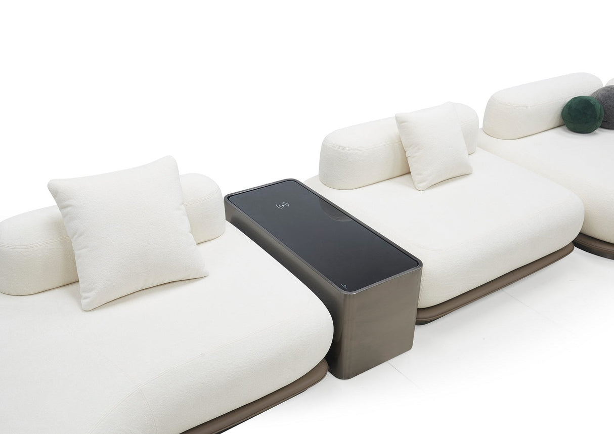 Wohn-Sofa-Set Milano Eleganza +2 Hockern Italy Desgin