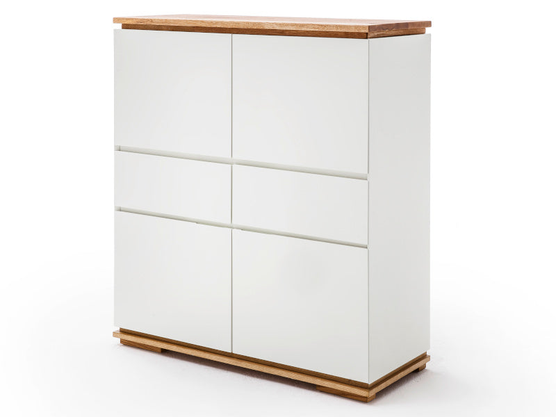 Highboard weiss matt mit Asteiche