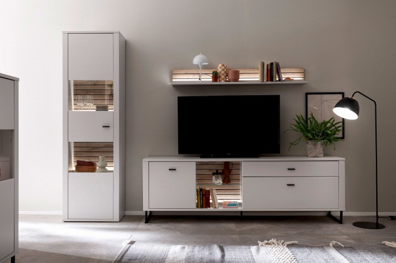 Louisiana Wohnkombination 4 - hellgrau 287cm MCA Furniture