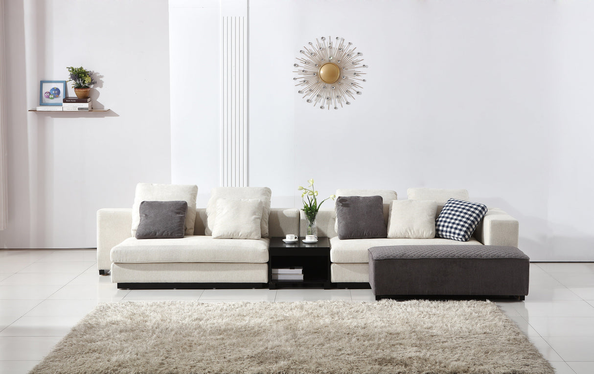 Prime Möbel Luzern Wohnsofa Set +Hocker und Tisch Kissen Prime Möbel