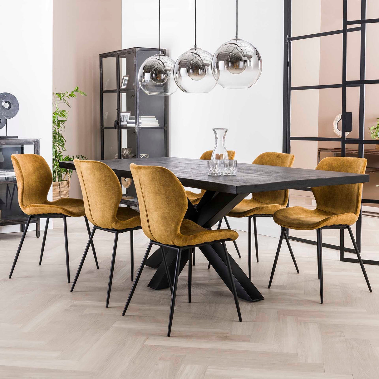 Zara Stuhl Samt/Bouclé Stoff - Prime Möbel