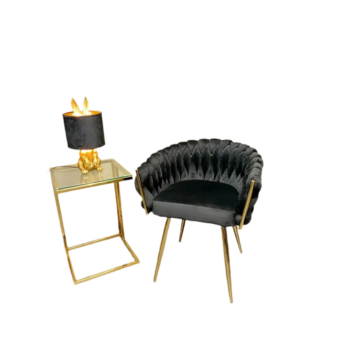 Eva Chair black Velvet 2er Set - Prime Möbel
