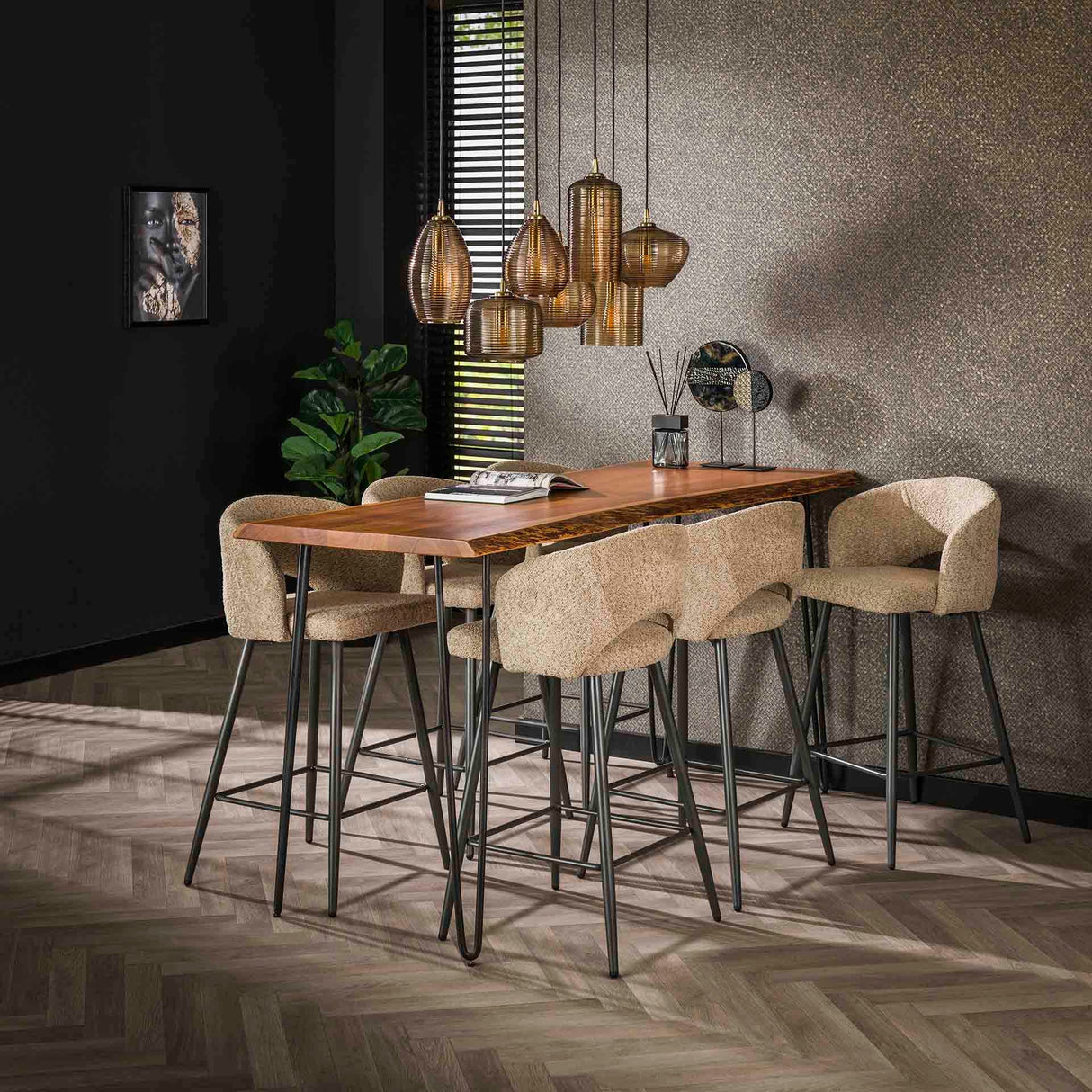 Barhocker Bouclé Salon Trendy und Bequem Prime Möbel