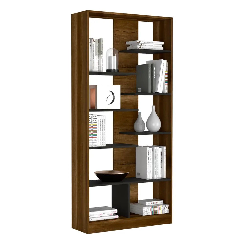 Bücherregal aus Nussbaum mit Regalen 170cm - Prime Möbel