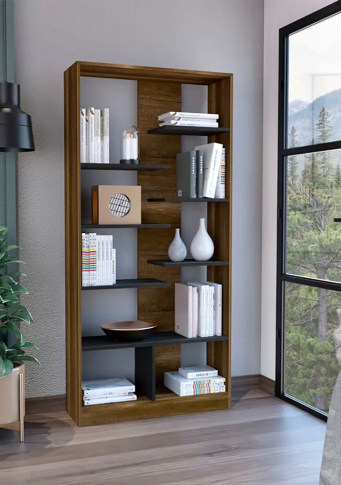 Bücherregal aus Nussbaum mit Regalen 170cm - Prime Möbel