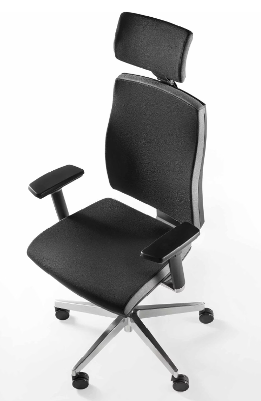 Bürodrehstuhl Premium 1 mit Polsterrücken, Kopfstütze Dynamisches Sitzen auf hohem Niveau Prime Möbel