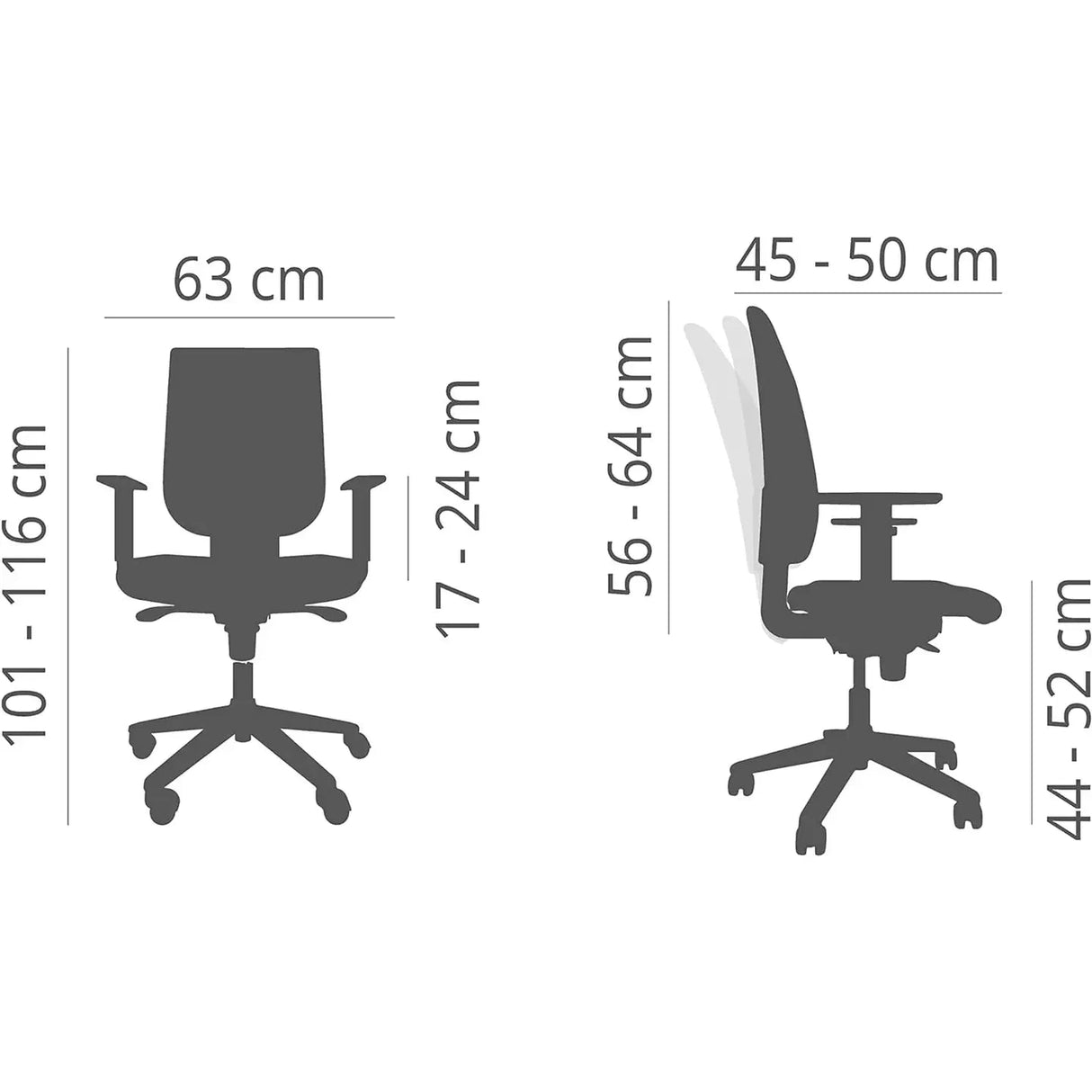 Ergono Bürostuhl mit Rädern und verstellbaren Armlehnen - Prime Möbel