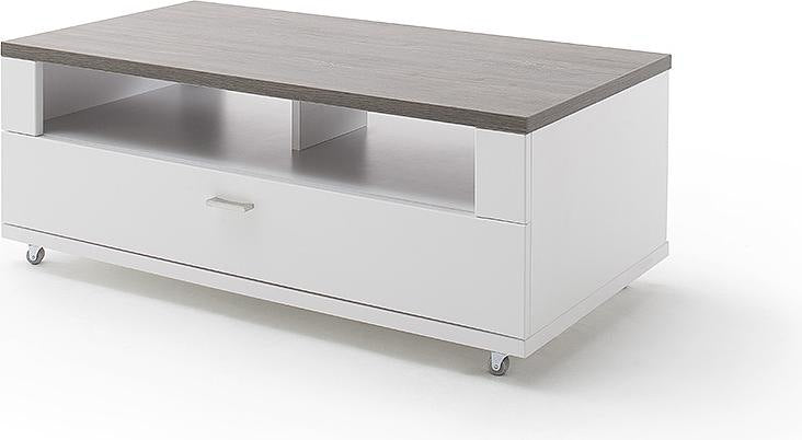 Couchtisch Merbena Amberg Eiche/weiss matt 100x39x55cm Prime Möbel