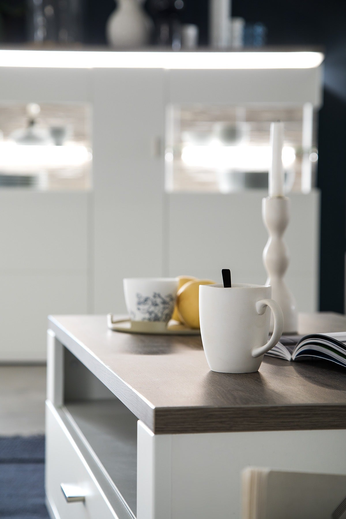 Sideboard Merbena Amberg Eiche/weiss matt 180x81 x44cm Prime Möbel