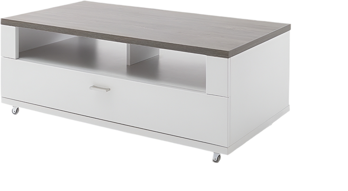Couchtisch Merbena Amberg Eiche/weiss matt 100x39x55cm Prime Möbel