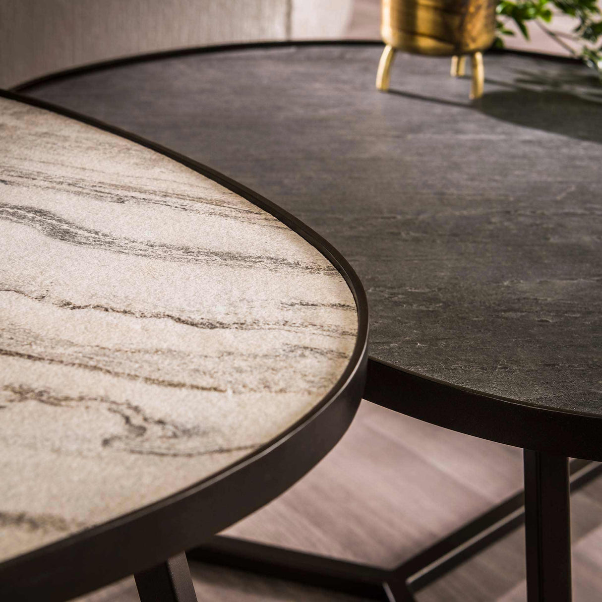 Couchtisch-Set 3-eckiges aus Schiefer - Prime Möbel