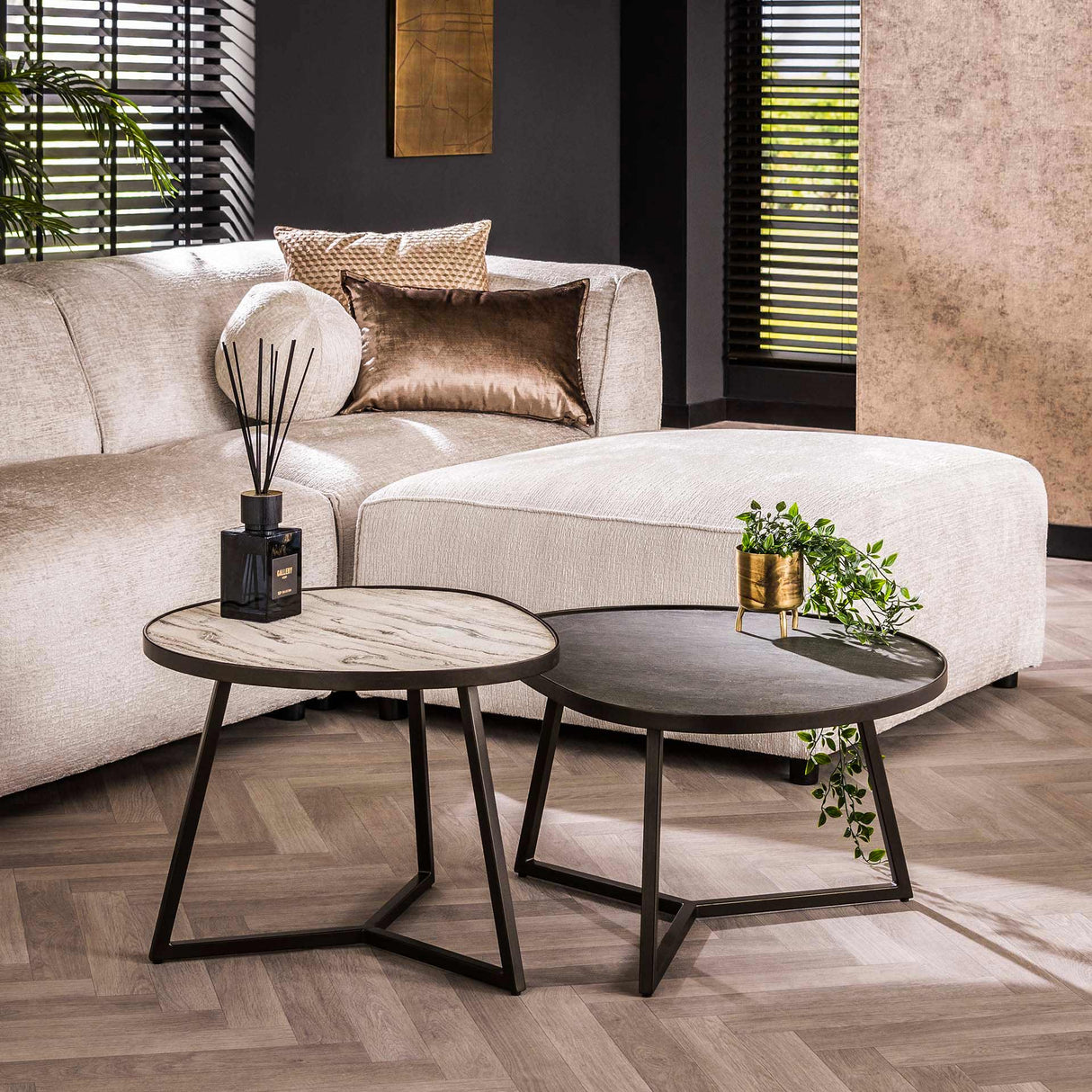 Couchtisch-Set 3-eckiges aus Schiefer - Prime Möbel