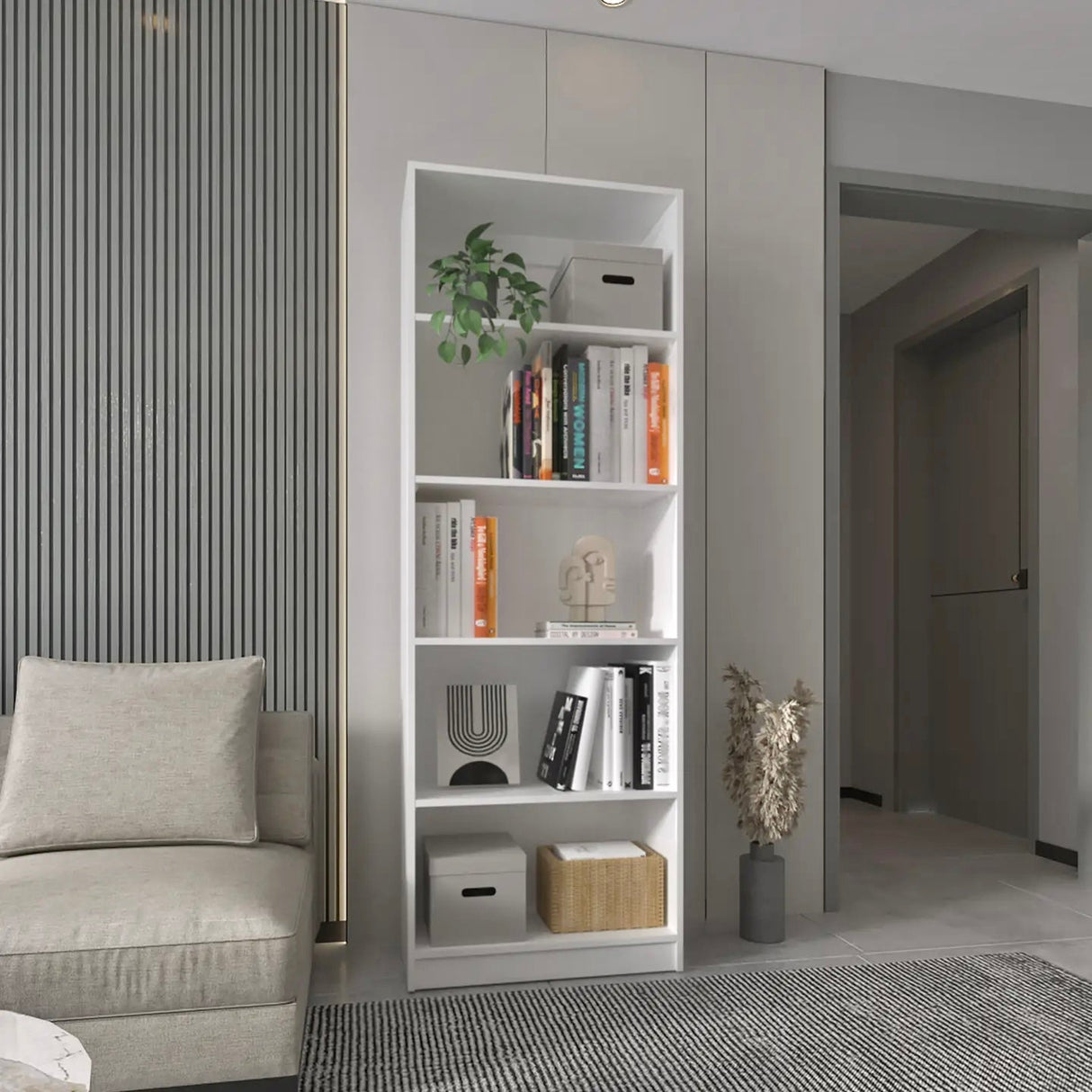 4R Home Regal aus Melamin, 5-fach weiss - Prime Möbel