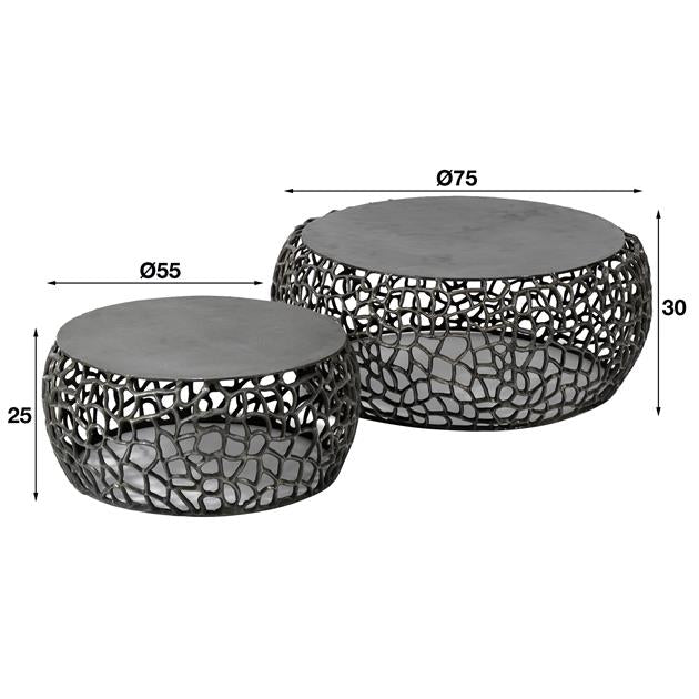 Couchtisch-Set Bily schwarz - Prime Möbel