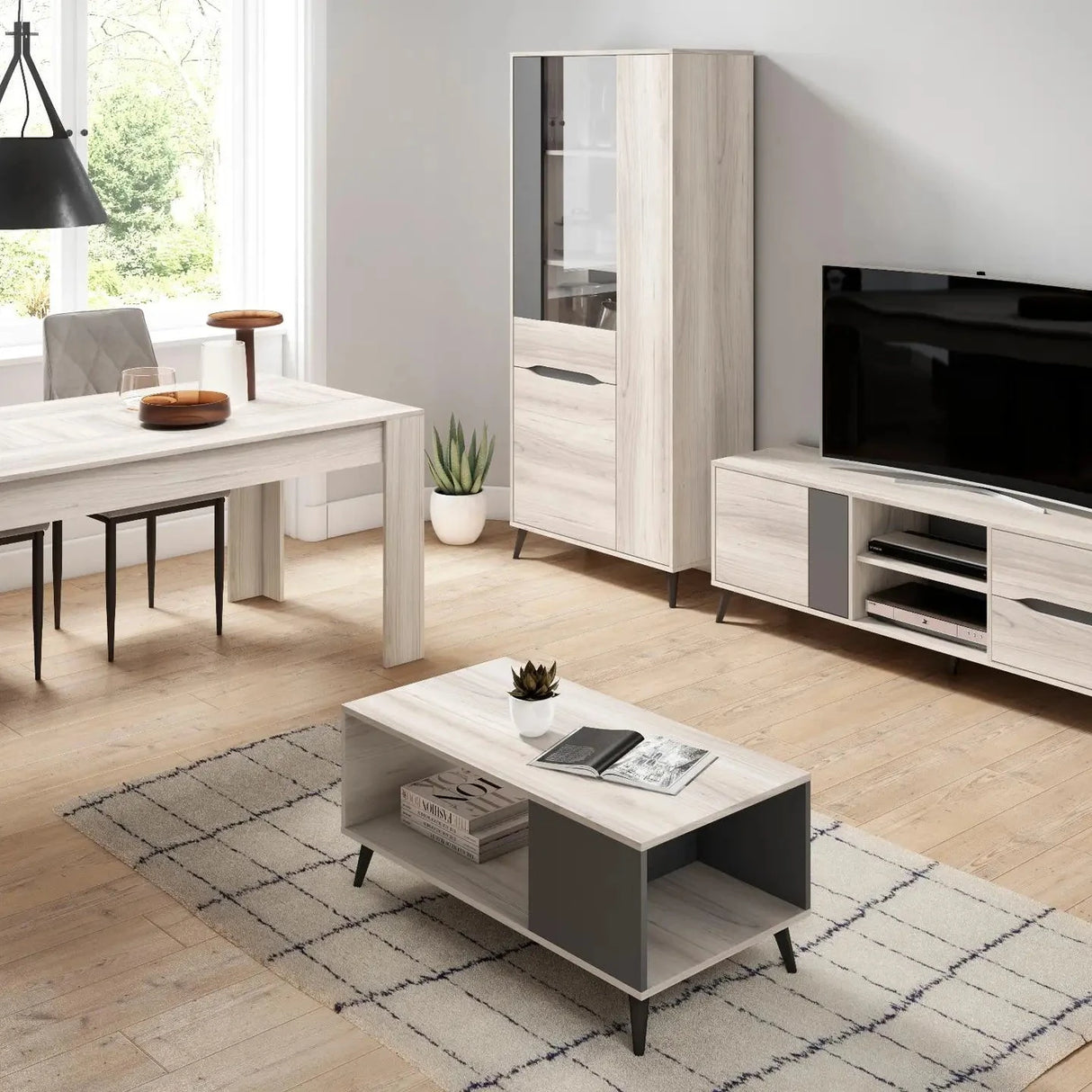 Esstisch, Farbe Grau, 90x140/200 - Prime Möbel