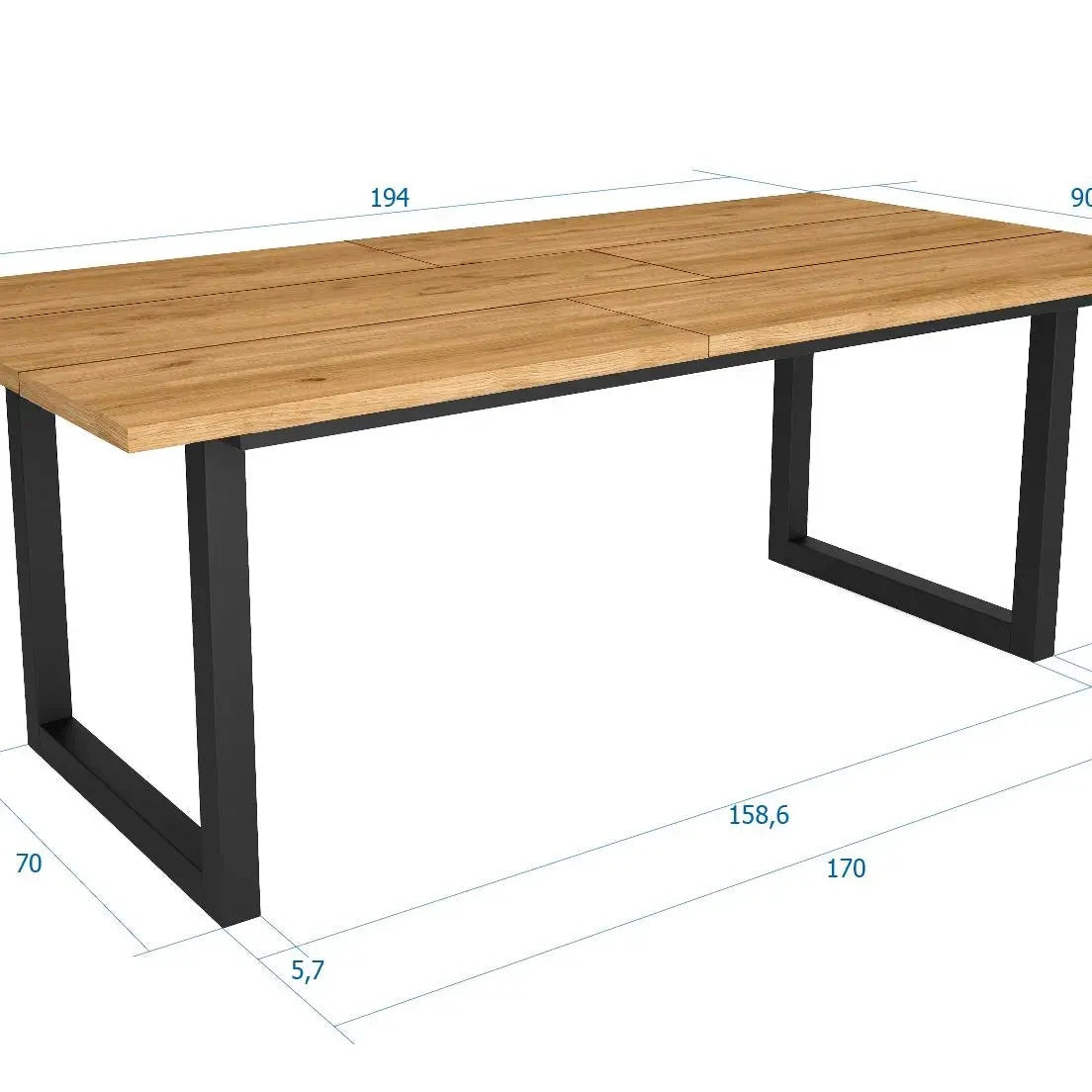 Esstisch Skraut Eiche 190x90cm - Prime Möbel