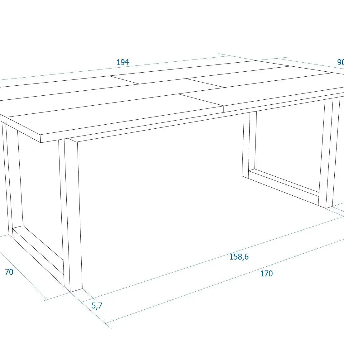 Esstisch Skraut Eiche 190x90cm - Prime Möbel