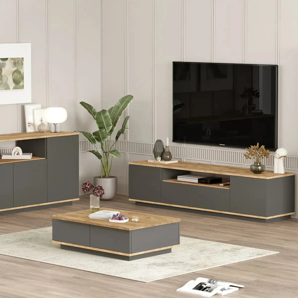 Future Pine-Grey Wohnzimmer Set - Prime Möbel