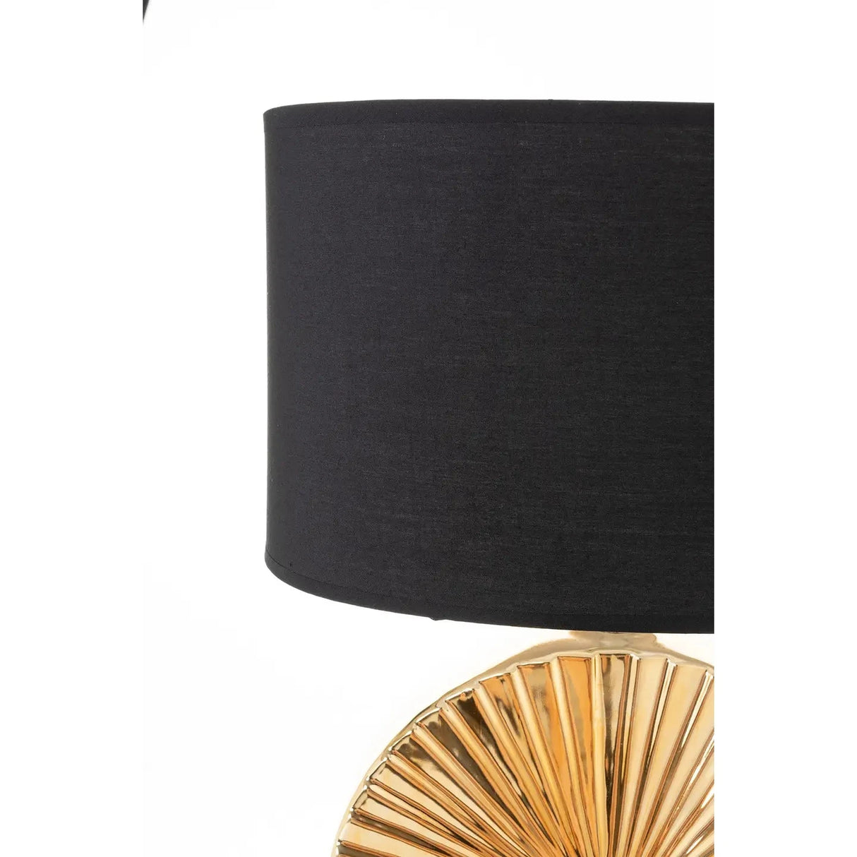 Goldene Keramiklampe mit schwarzem Bildschirm - Prime Möbel