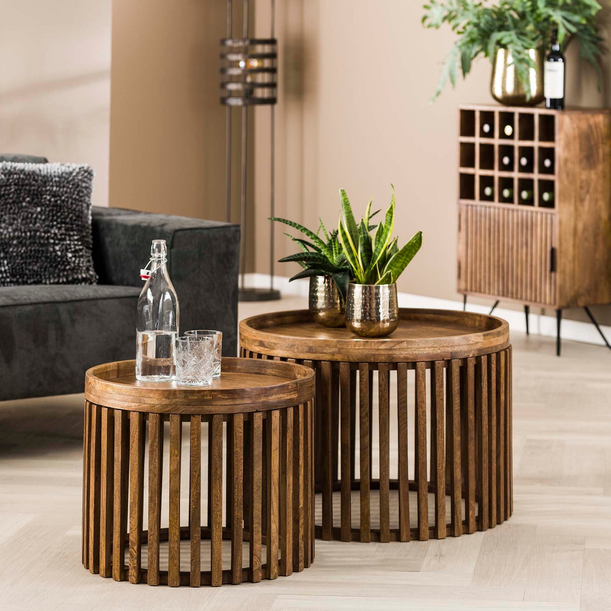 Hermo Couchtischset Stilvolles Design Mangoholz - Prime Möbel