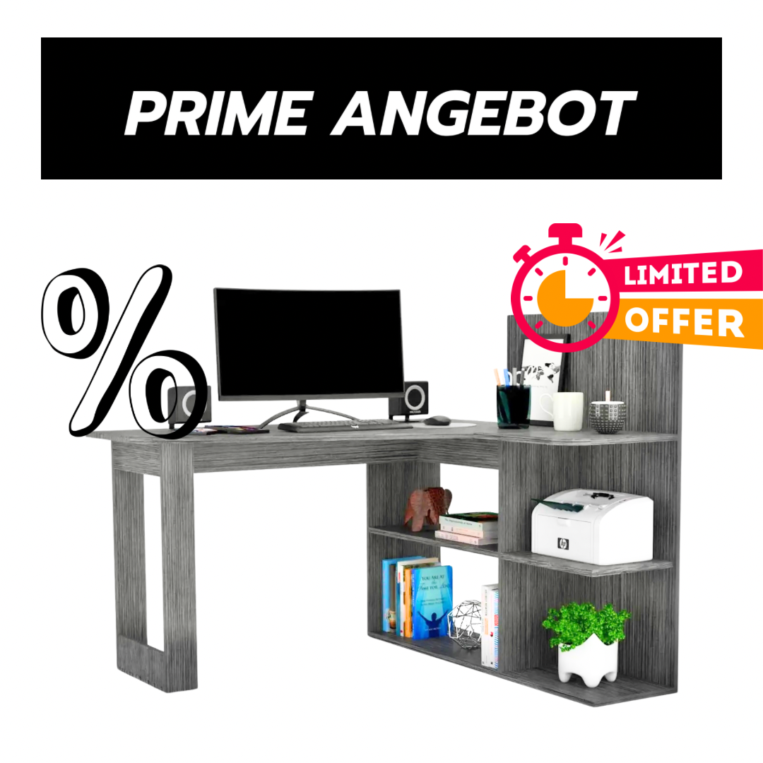 Kazim anthrazit Computer Schreibtisch 130cm - Prime Möbel