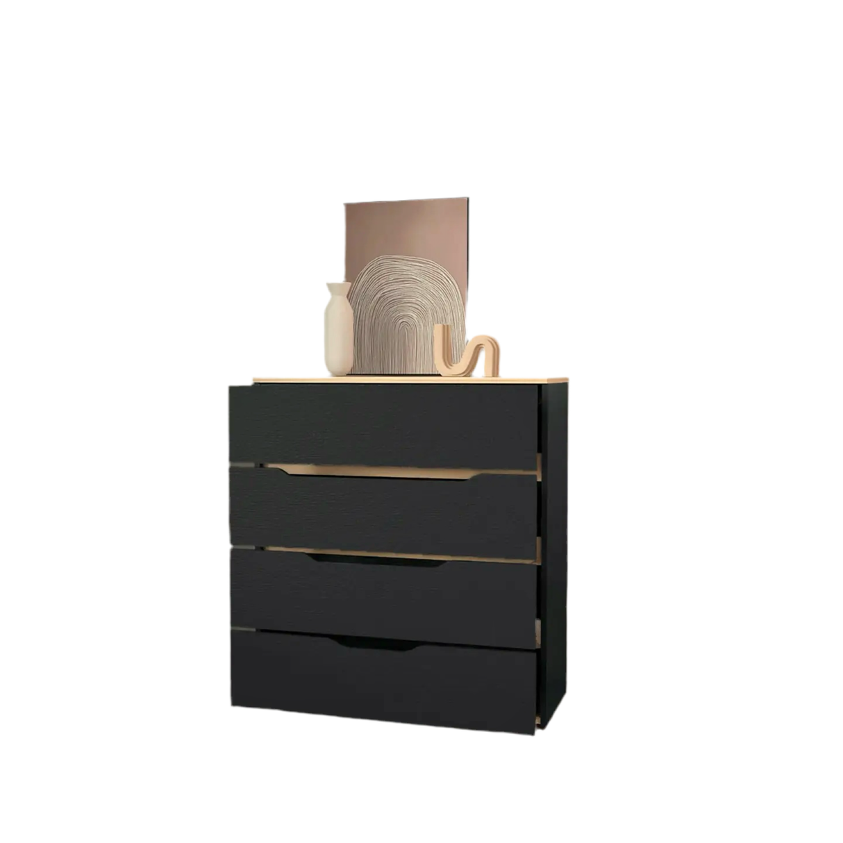 Kommode COCO aus Melamin, 4-Schubladen - Prime Möbel