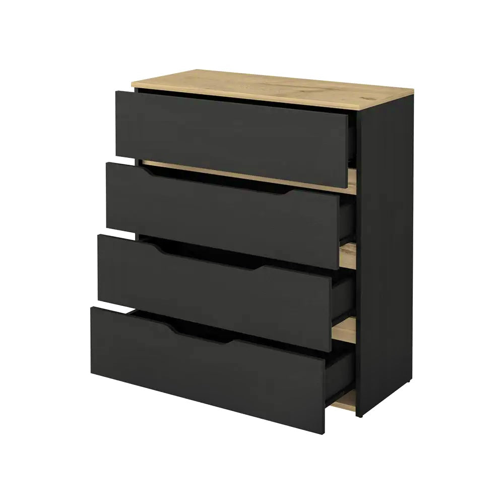 Kommode COCO aus Melamin, 4-Schubladen - Prime Möbel